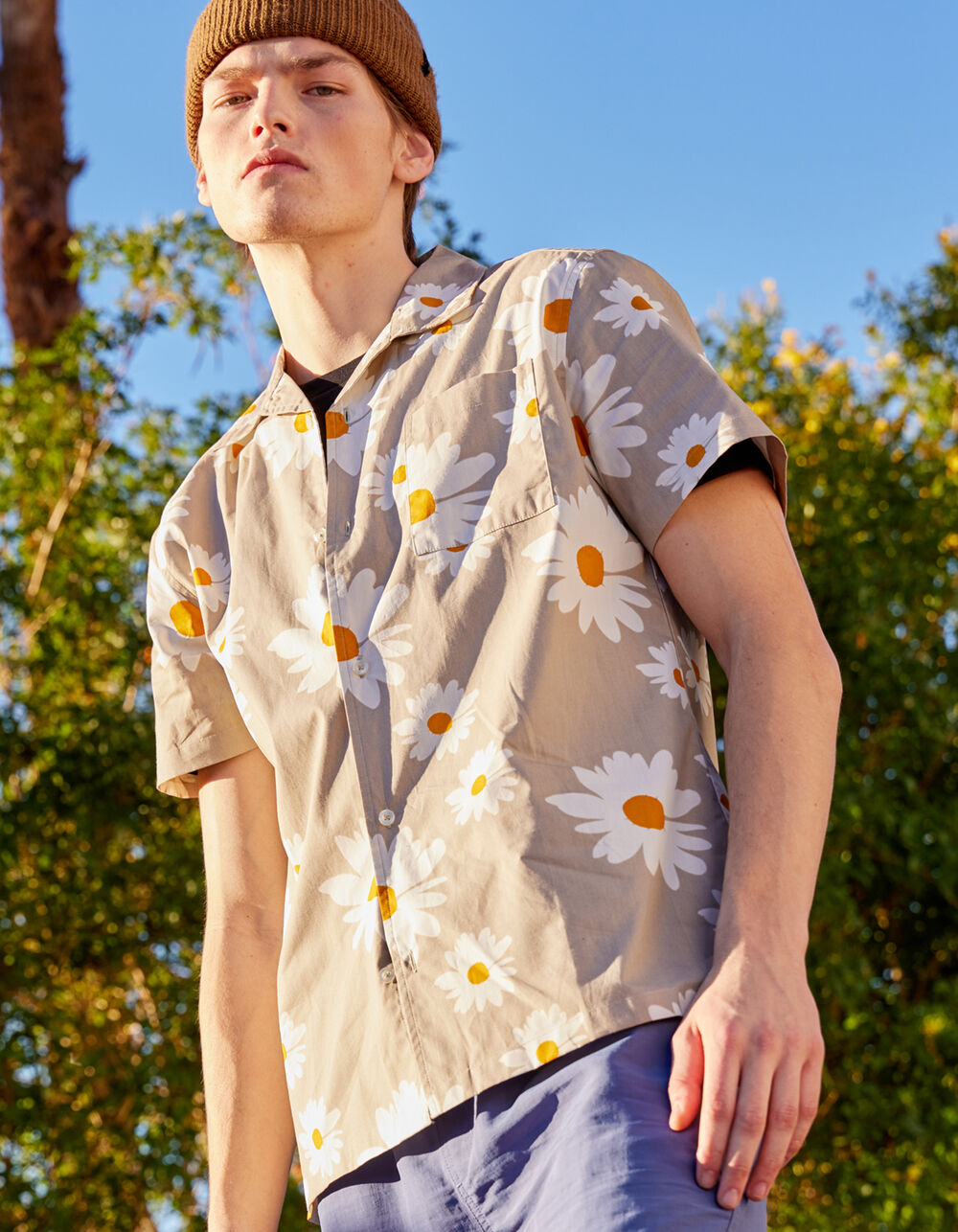 RSQ Floral Mens Button Up Shirt - GRAY | Tillys