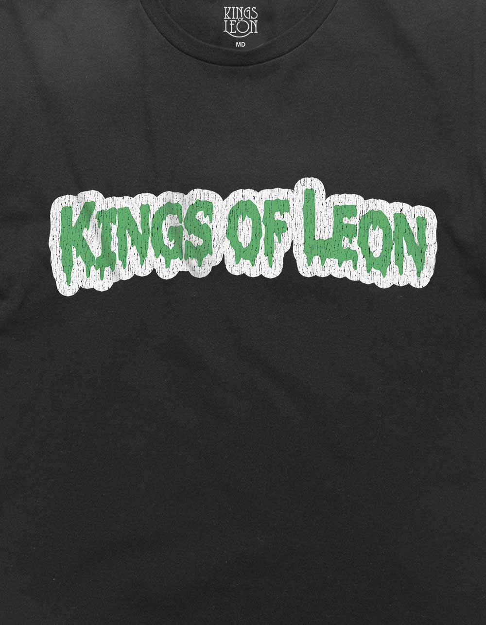 KINGS OF LEON Drip Distressed Logo Unisex Tee - BLACK