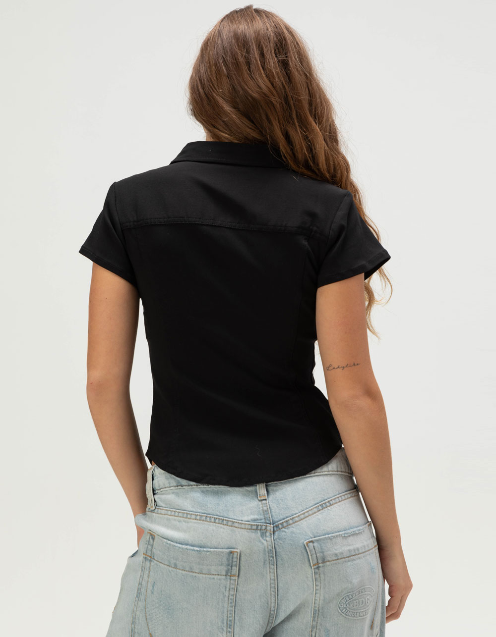 BDG Urban Outfitters Polly Womens Snap Front Shirt - BLACK