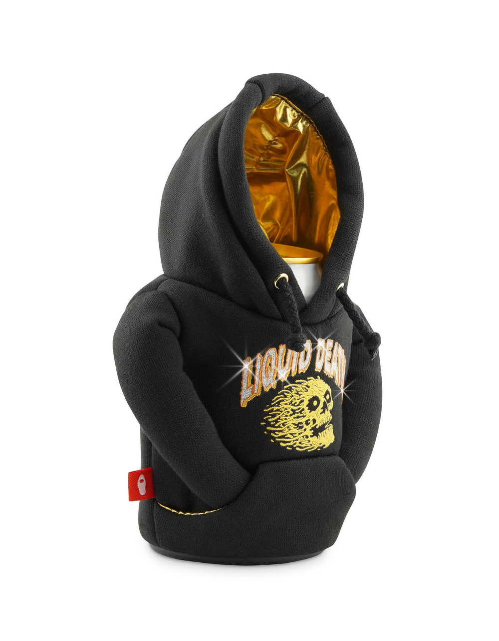 PUFFIN DRINKWEAR x Liquid Death Drip Hoodie 12-16 oz Bottle & Can Cooler - BLACK