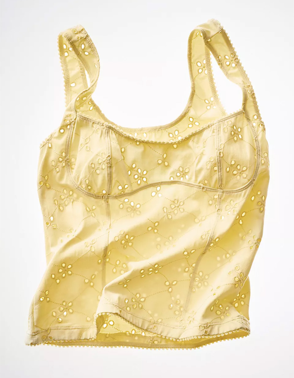 FREE PEOPLE Full Bloom Womens Eyelet Cami - YELLOW