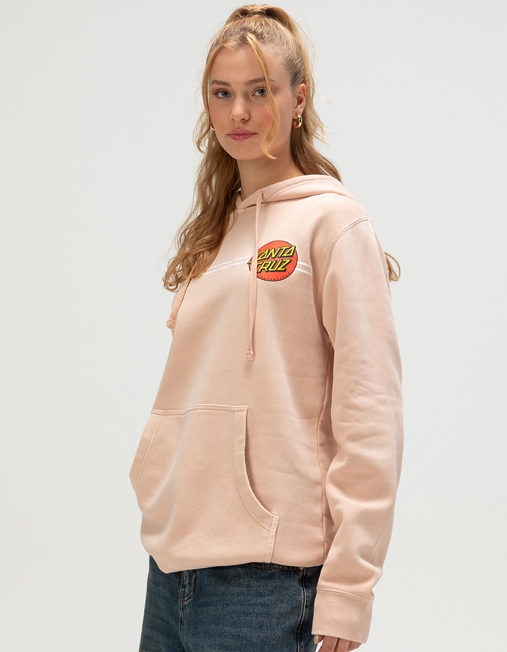 SANTA CRUZ Classic Dot Womens Relaxed Hoodie - PINK
