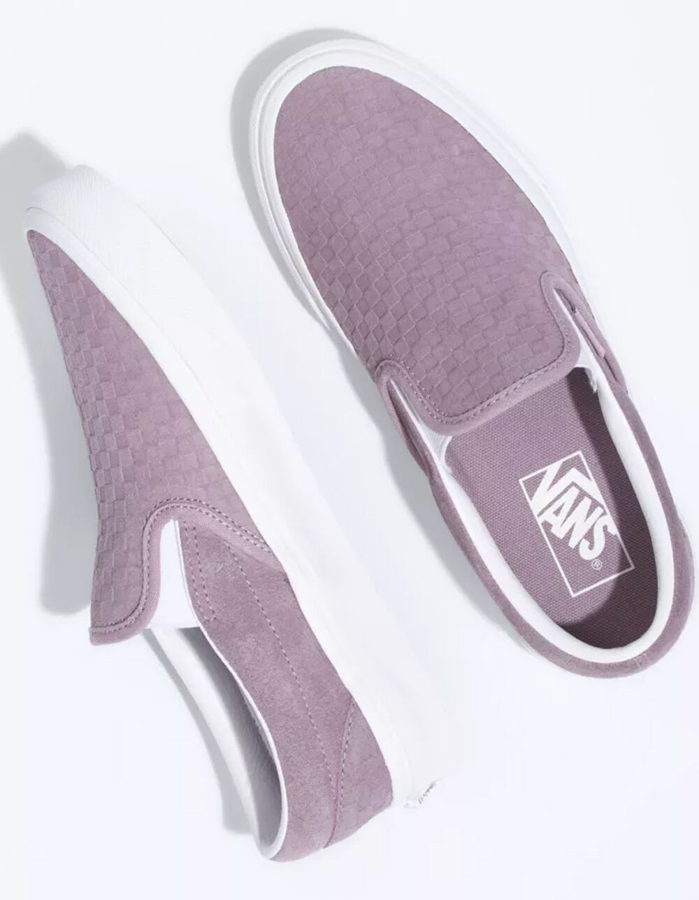 vans mini check slip on