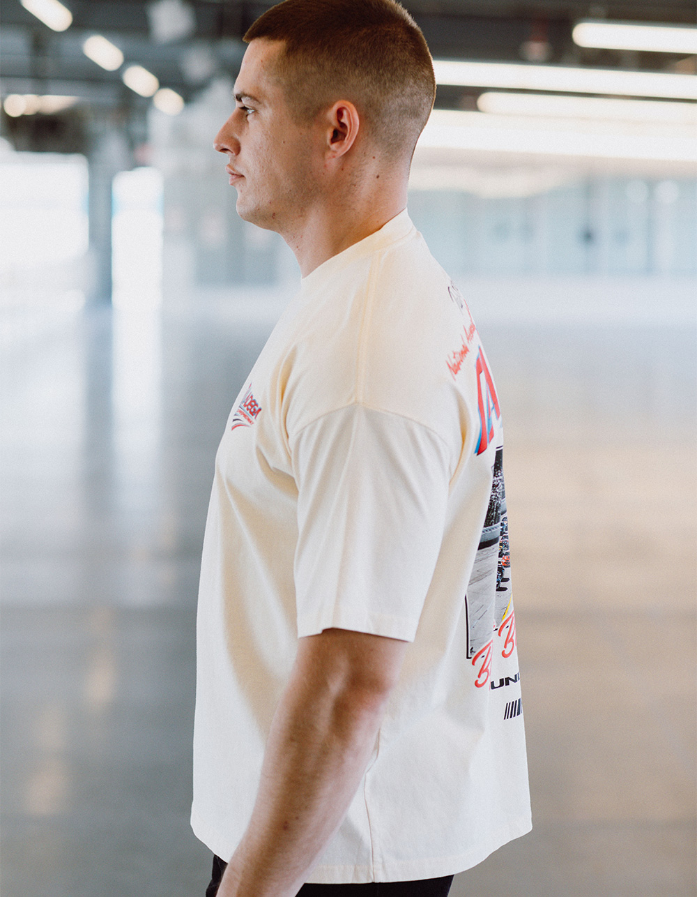 TILLYS x NASCAR Talladega Mens Boxy Tee - CREAM