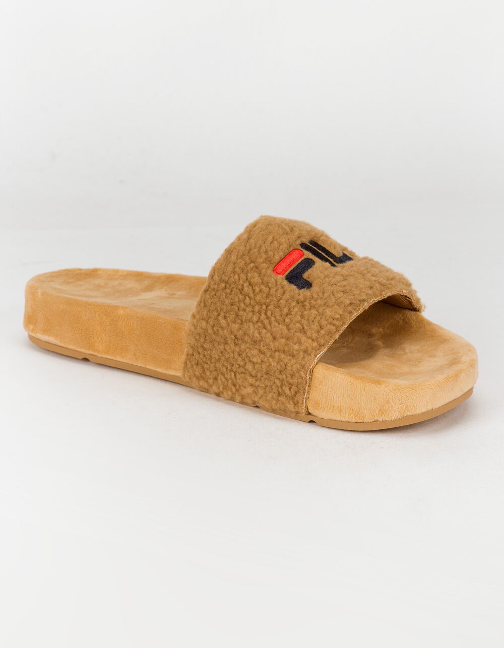 FILA Fuzzy Womens Beige Slide Sandals - BEIGE | Tillys