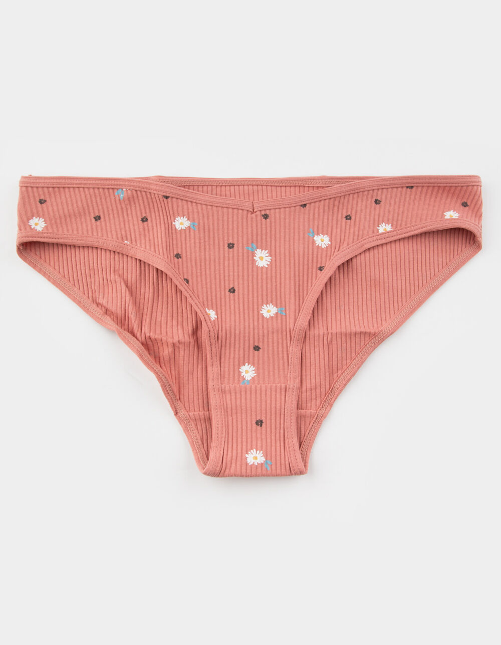 FULL TILT Printed Ribbed Dusty Pink Bikini Panties DUSTY PINK Tillys