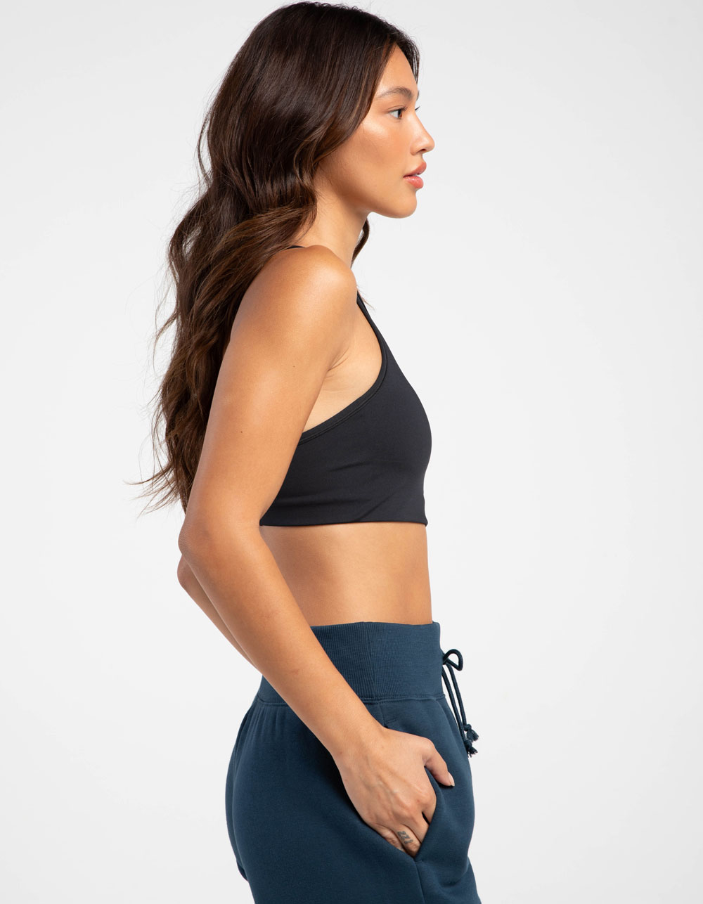 NIKE Pro Swoosh Asymmetrical Womens Bra Top - BLACK