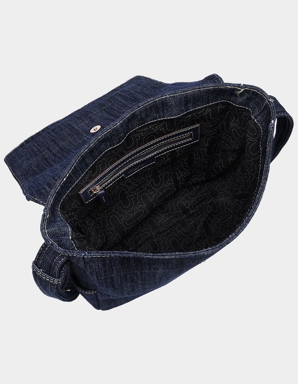 TRUE RELIGION Multi Patch Denim Messenger Bag - DK DENIM