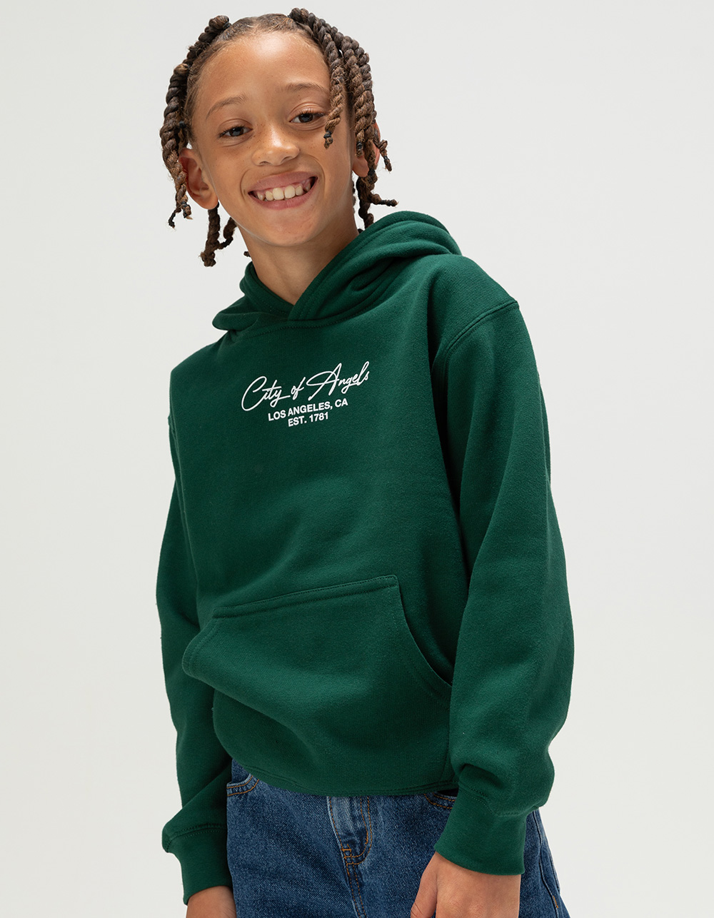 LA FAMILIA City Of Angels Boys Hoodie - FOREST