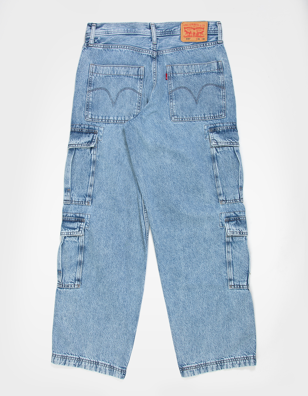 LEVI'S 578 Mens Baggy Cargo Jeans - Joyful Clouds LIGHT WASH