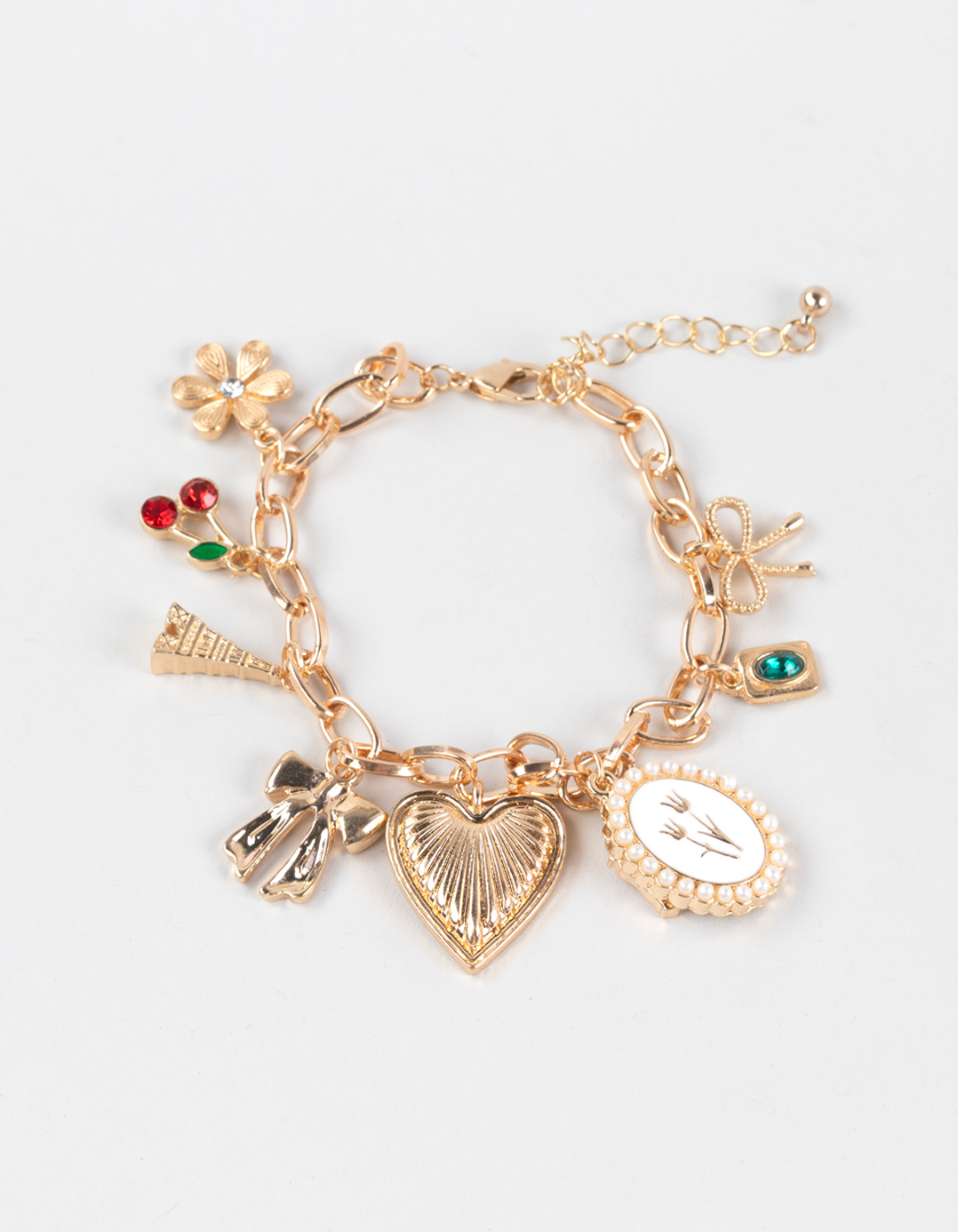 FULL TILT Multi/Heart/Cherry Bracelet - GOLD