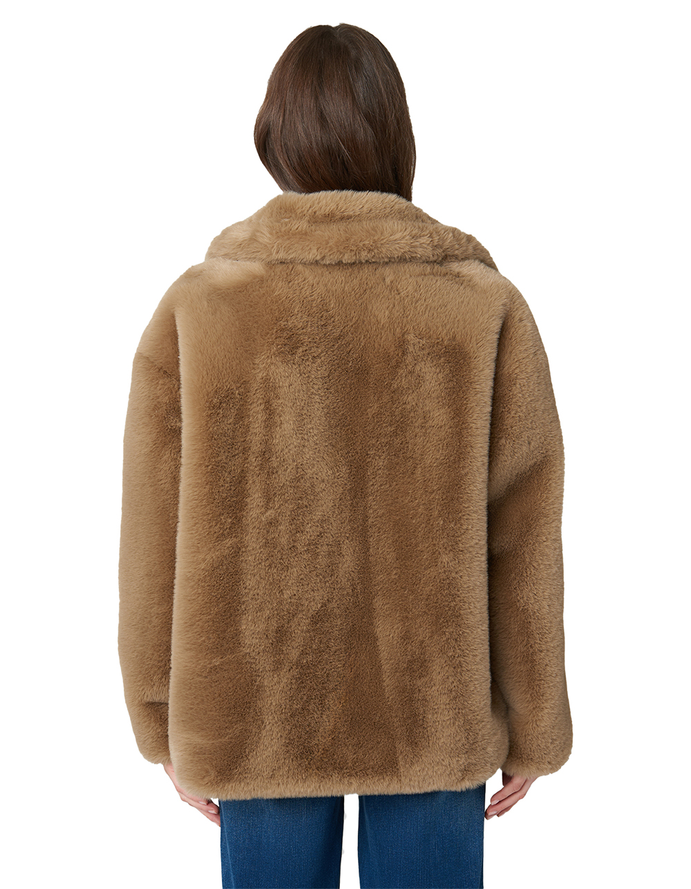 BLANK NYC Iced Frappe Faux Fur Womens Coat - BROWN