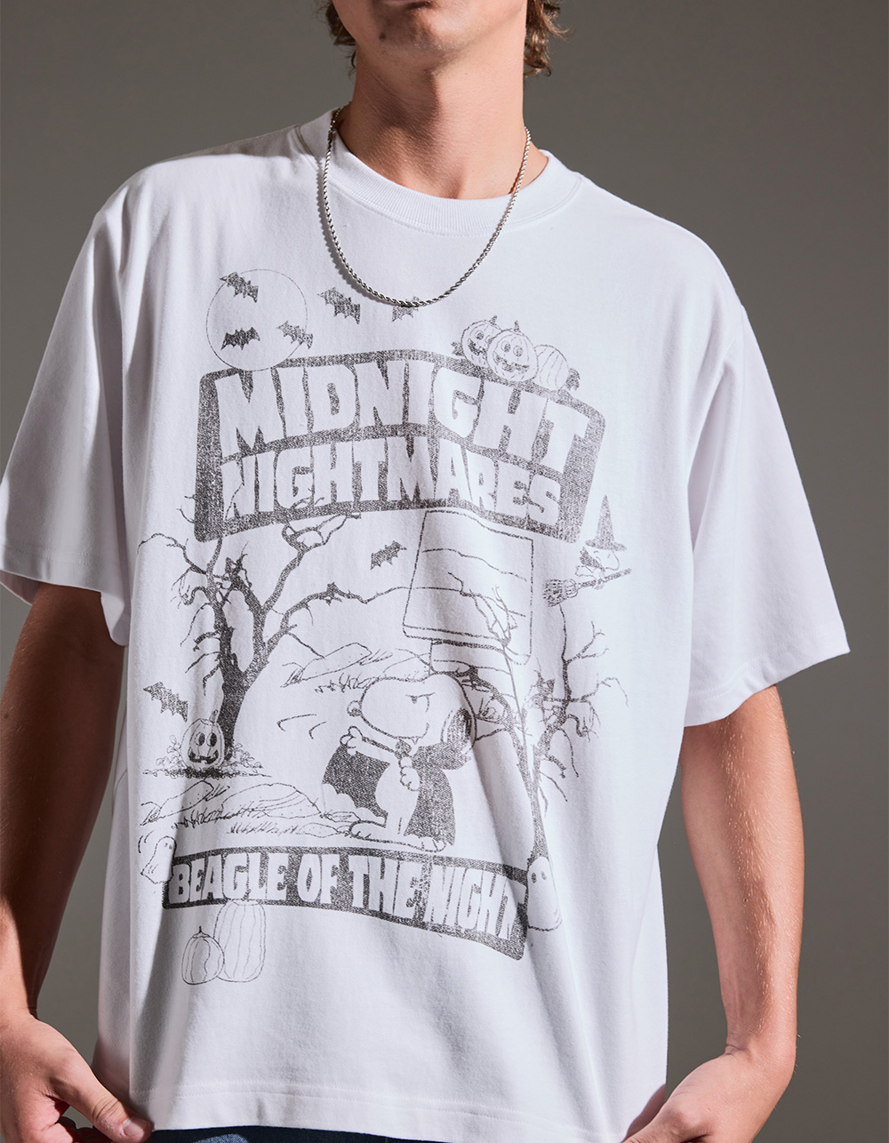 RSQ x Peanuts Midnight Mens Tee - WHITE