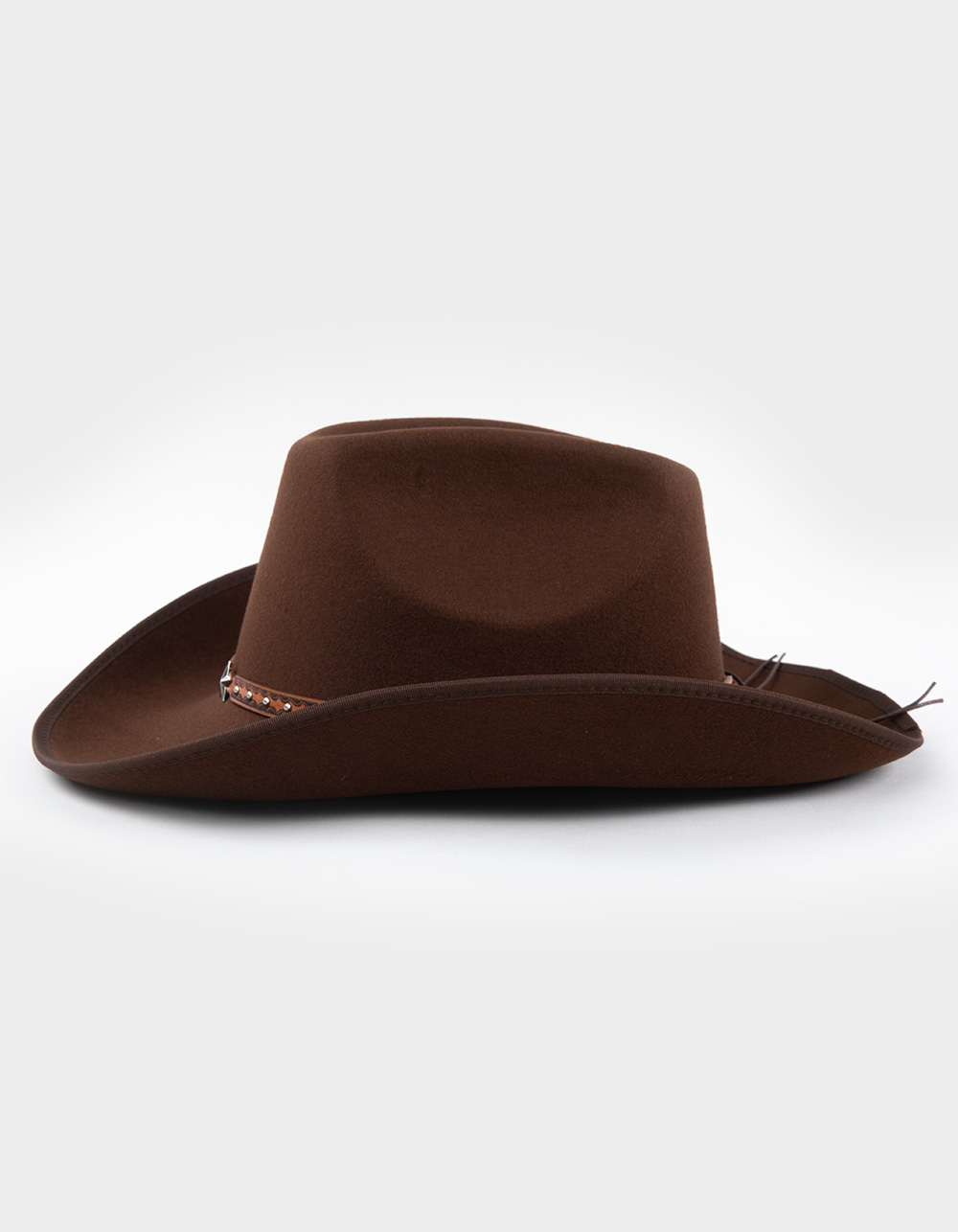 Star Band Felt Cowboy Hat - BROWN