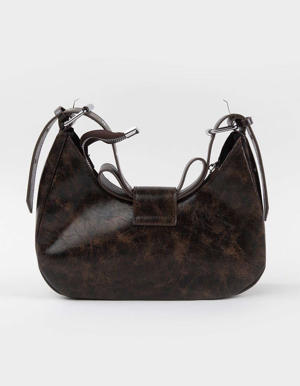 Buckle Shoulder Bag - BROWN