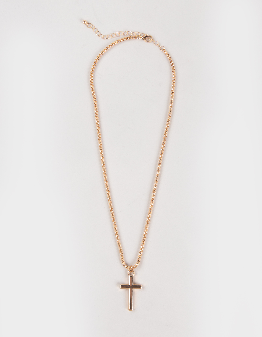 RSQ Smooth Cross Pendant Necklace - GOLD