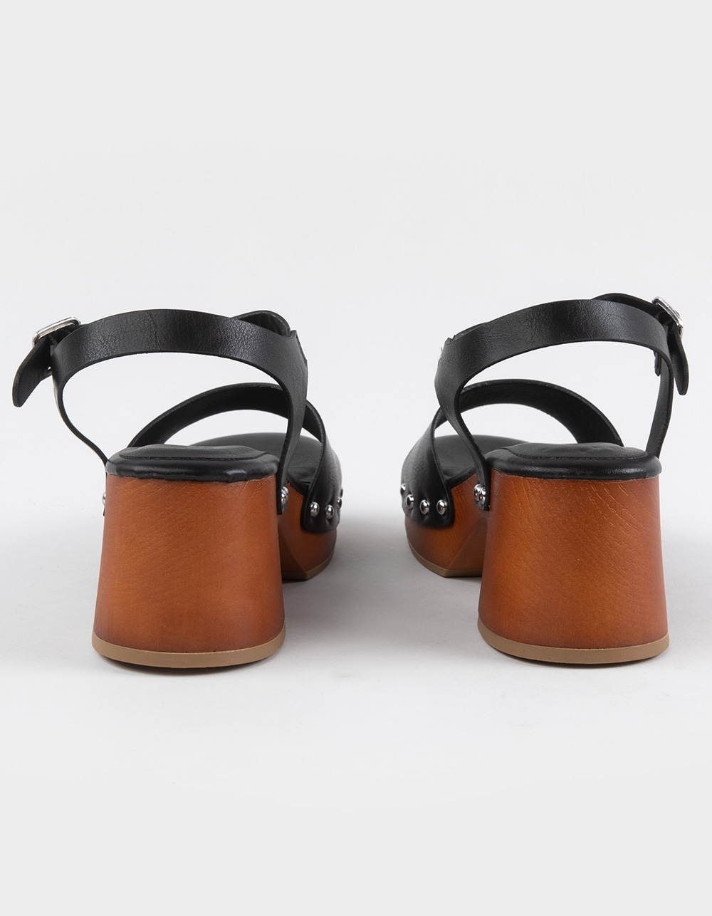 BAMBOO Silveroak Womens Wedge Sandals - BLACK