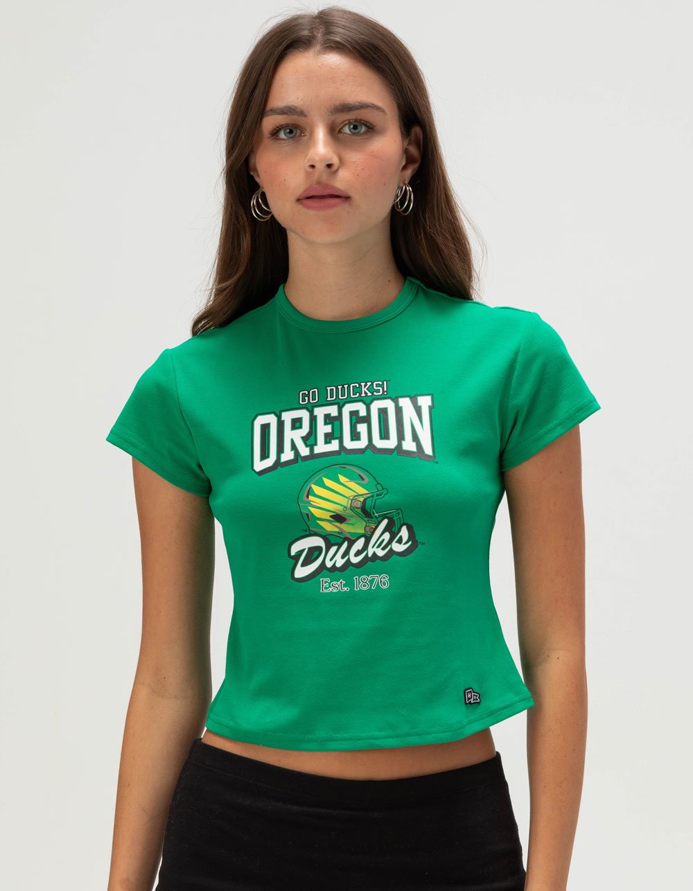 HYPE AND VICE University of Oregon Womens Baby Tee - GREEN