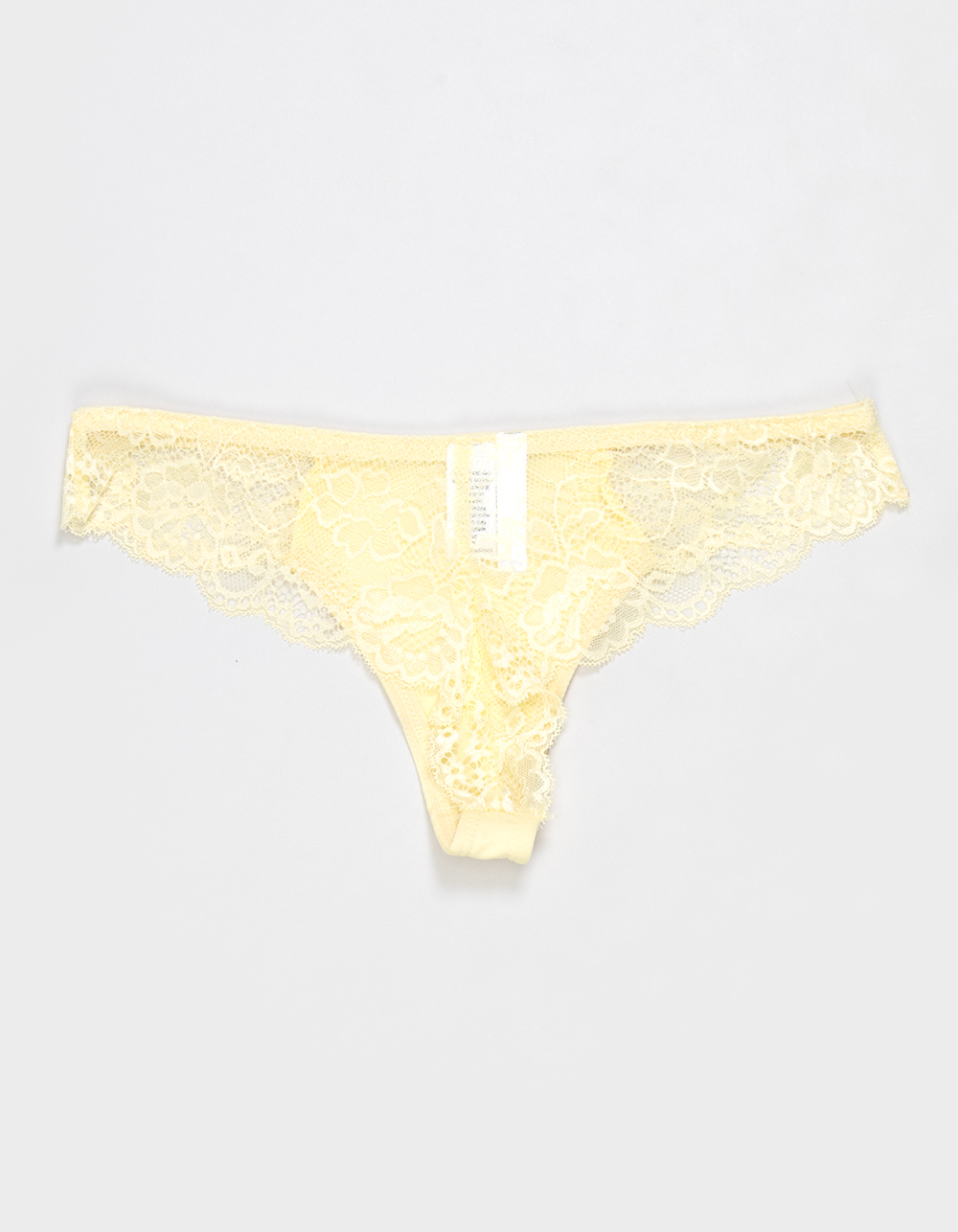 FULL TILT Micro Lace Thong - PALE YELLOW