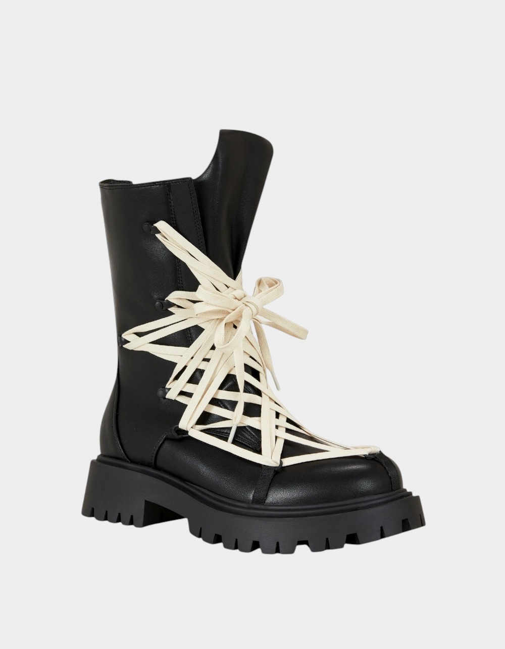 AZALEA WANG Arjun Womens Combat Boots - BLACK