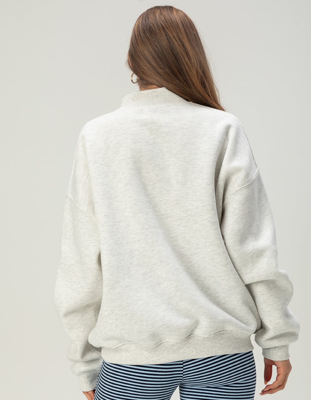 MALIBU SKYYE Womens Mock Neck Sweatshirt - HEATHER GRAY