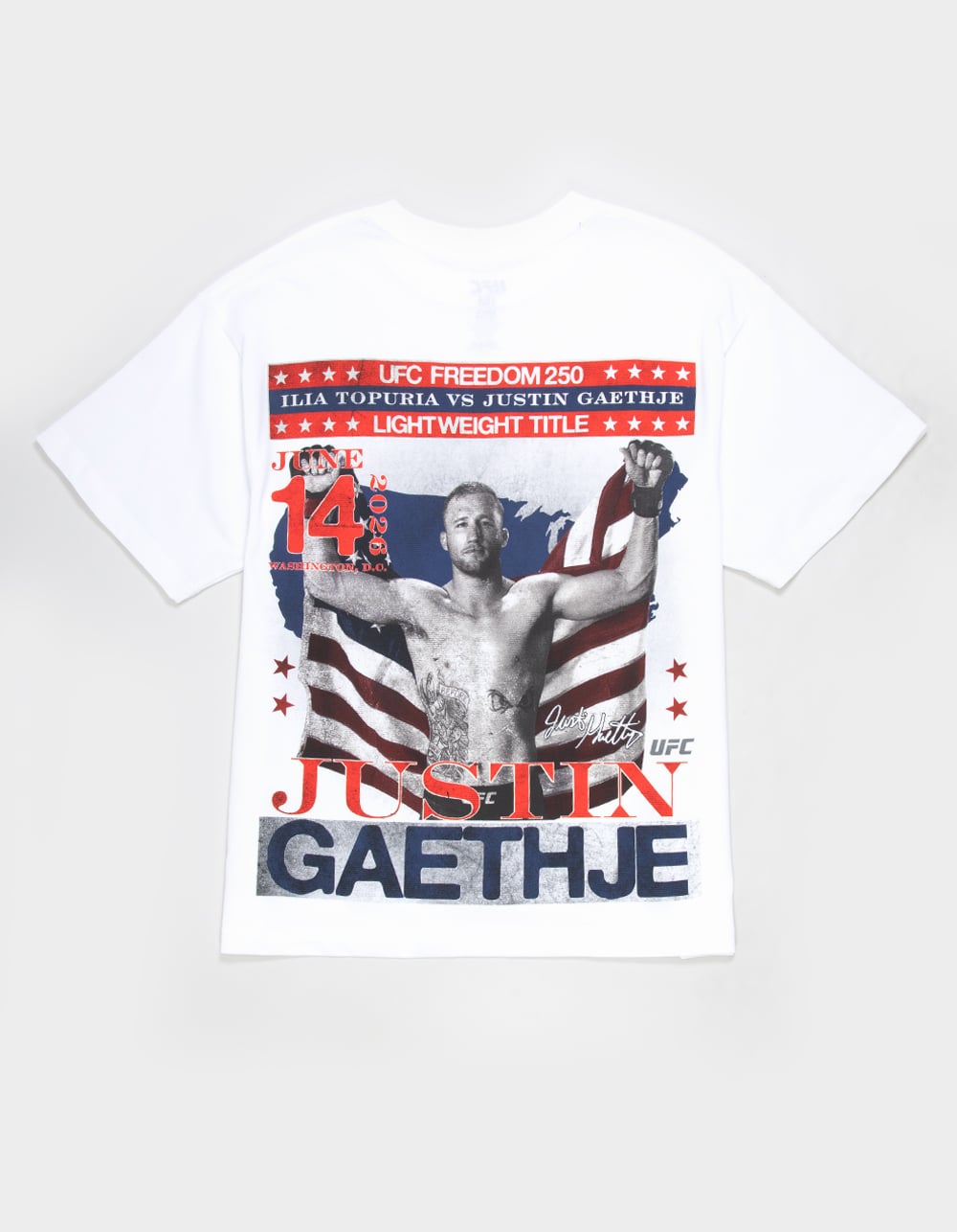 UFC Gaethje Hands Mens Boxy Tee - WHITE