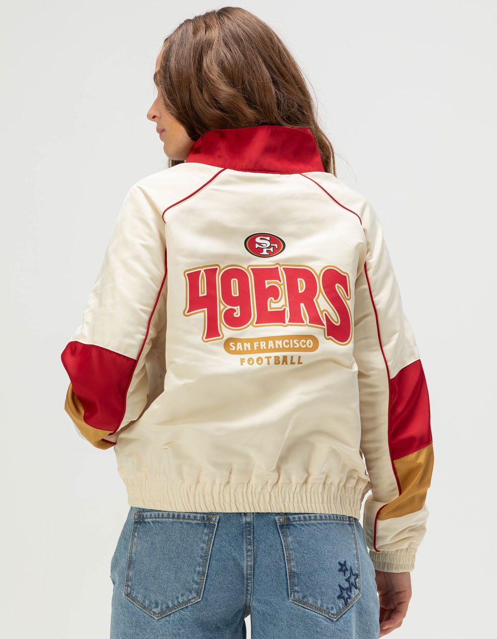 THE WILD COLLECTIVE San Francisco 49ers Womens Track Jacket - CREAM