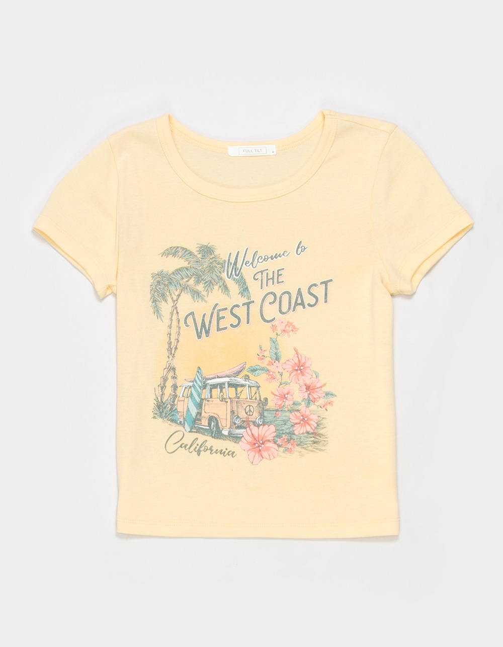 FULL TILT West Coast Car Girls Tee - YELLOW