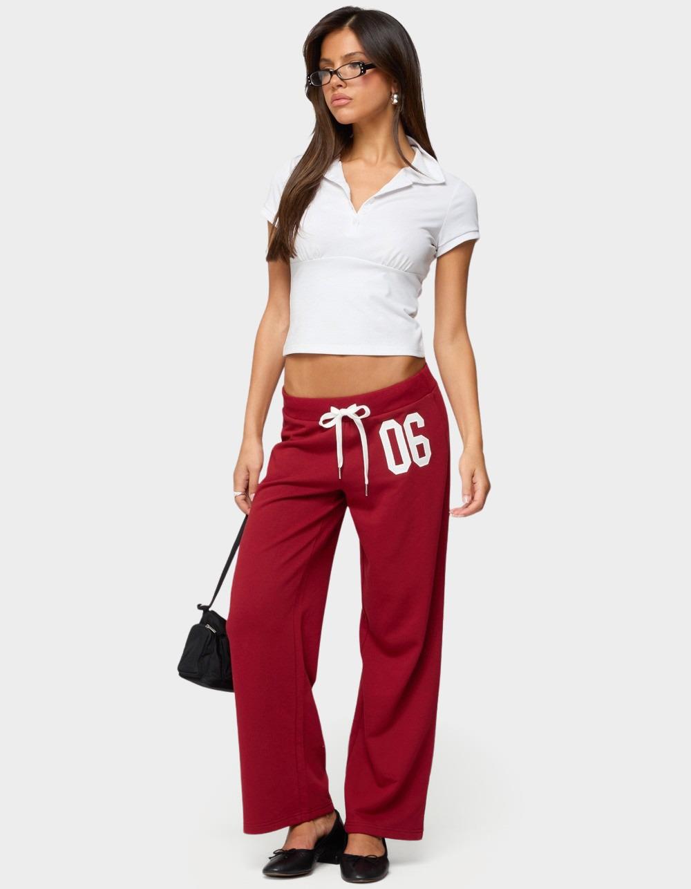 EDIKTED Petite 06 Sweatpants - DK RED