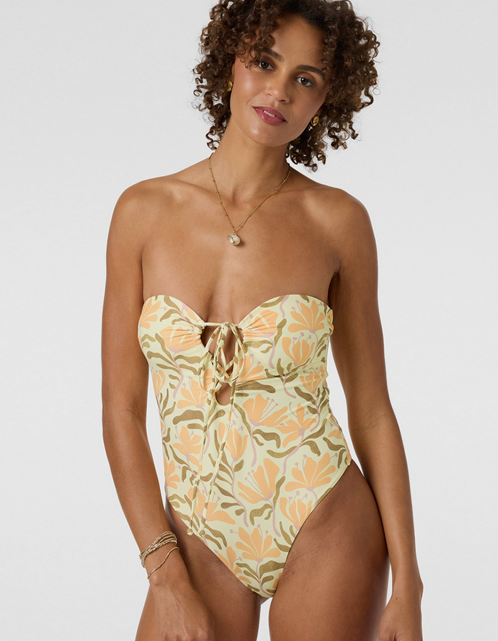 O'NEILL Cove Floral Poolside Womens One Piece Swimsuit - YELLOW COMBO