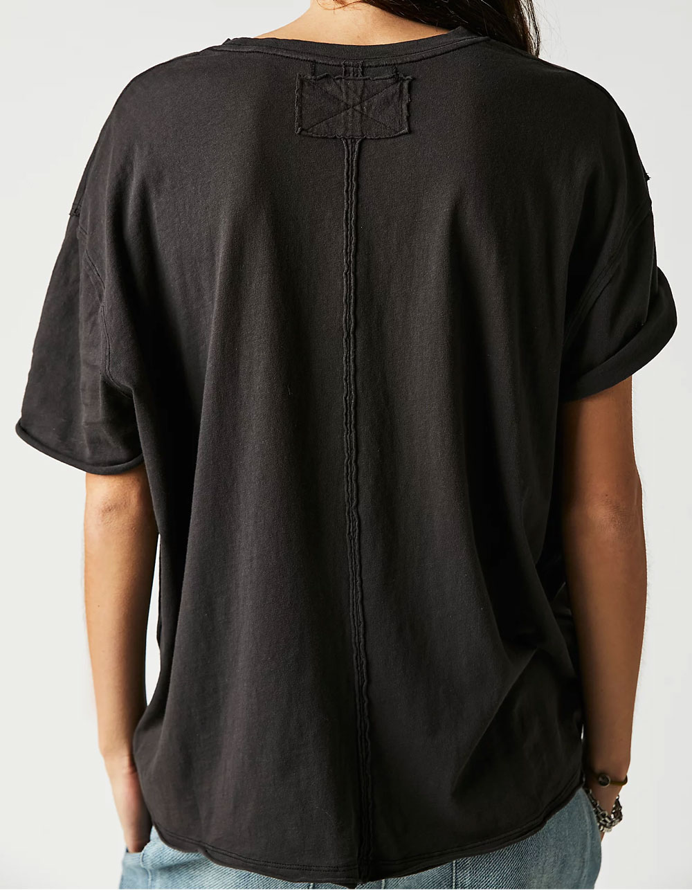 FREE PEOPLE Nina Womens Boxy Tee - BLACK