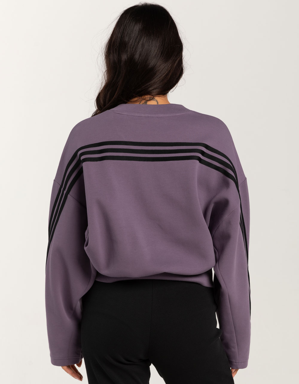 ADIDAS Future Icon 3-Stripes Womens Crewneck Sweatshirt - VIOLET | Tillys