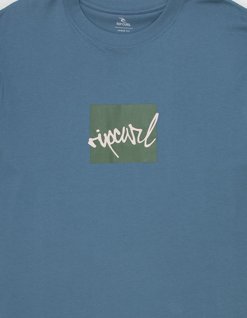 RIP CURL Script Icon Mens Tee - LIGHT BLUE