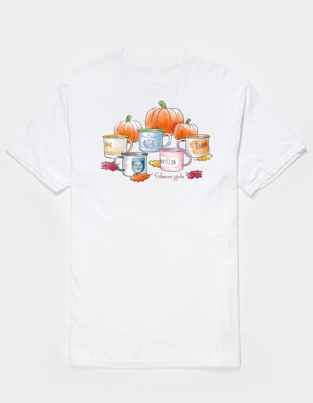 GILMORE GIRLS Watercolor Mugs Unisex Tee - WHITE