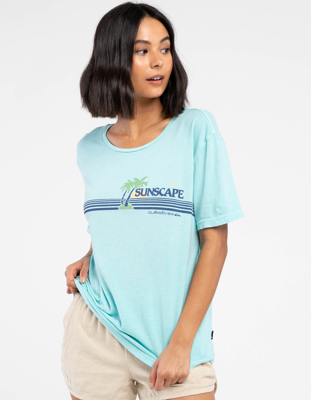 waterval Staat mout QUIKSILVER Standard Mineral Womens Tee - AQUA | Tillys