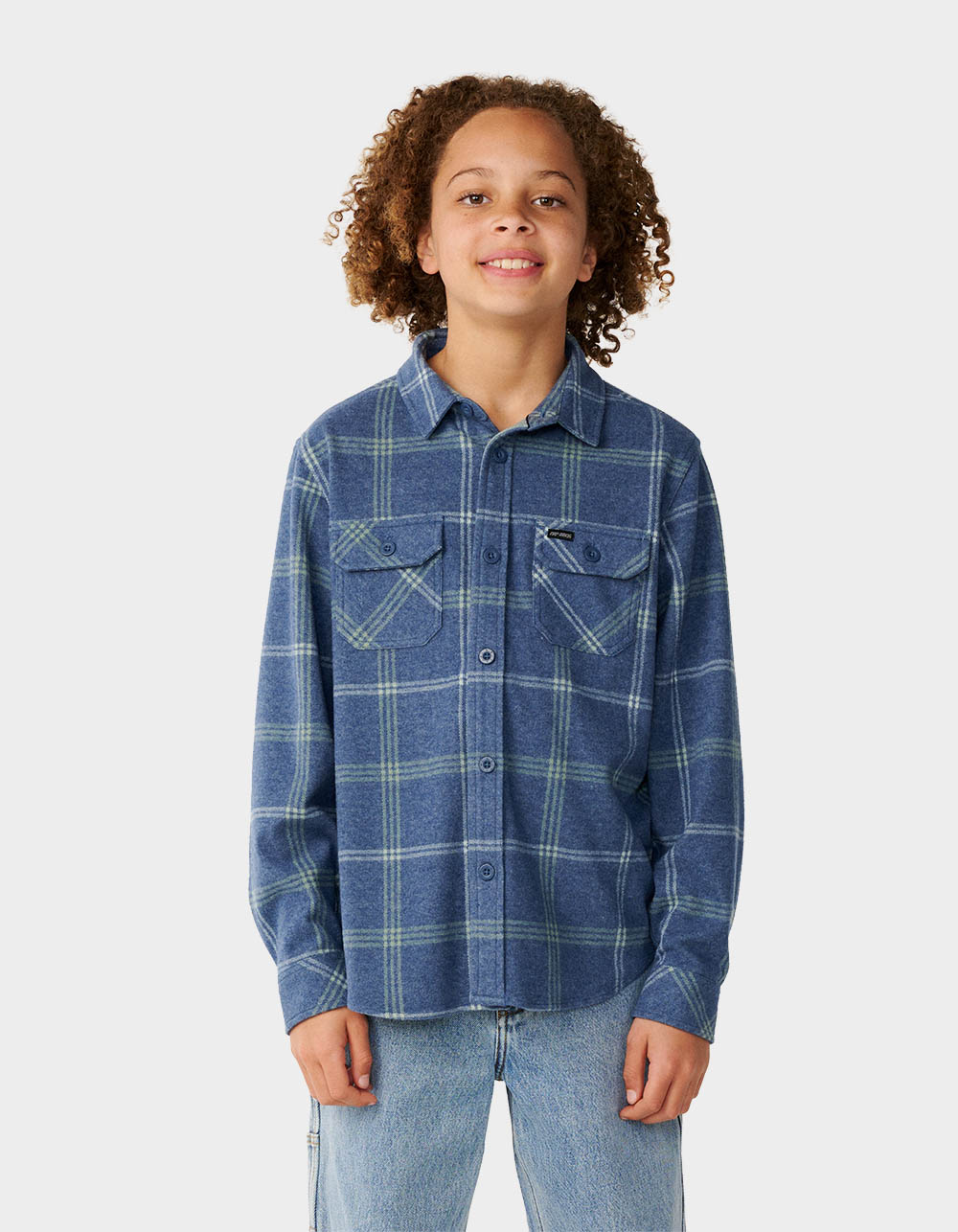 RIP CURL Grid Boys Long Sleeve Shirt - NAVY