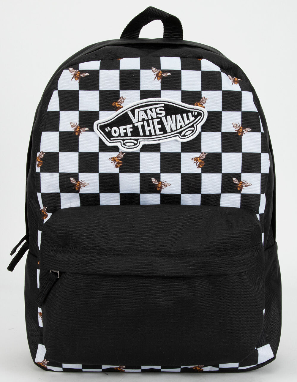 ambition pull parent VANS Realm Bee Checkerboard Backpack - BLACK | Tillys