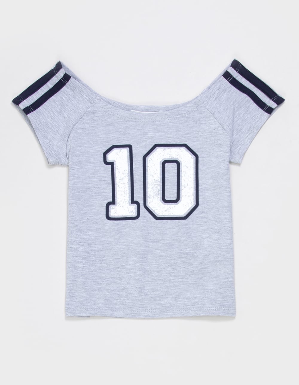 FULL TILT 10 Girls Off The Shoulder Tee - HEATHER GRAY