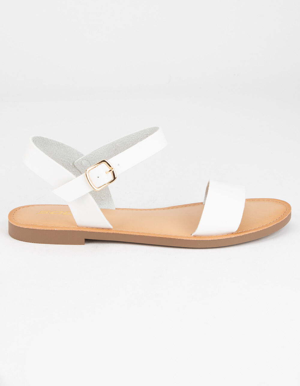 SODA Ankle Strap Womens White Sandals image number 1
