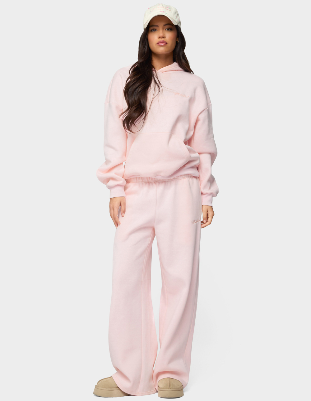 Edikted Basic Girl Oversized Hoodie - LIGHT PINK