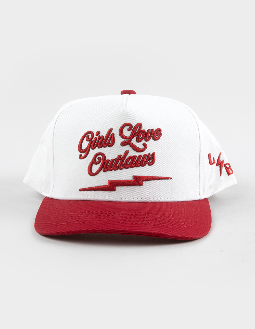 LOCAL BEACH Girls Love Outlaws Womens Snapback Hat - RED/WHITE