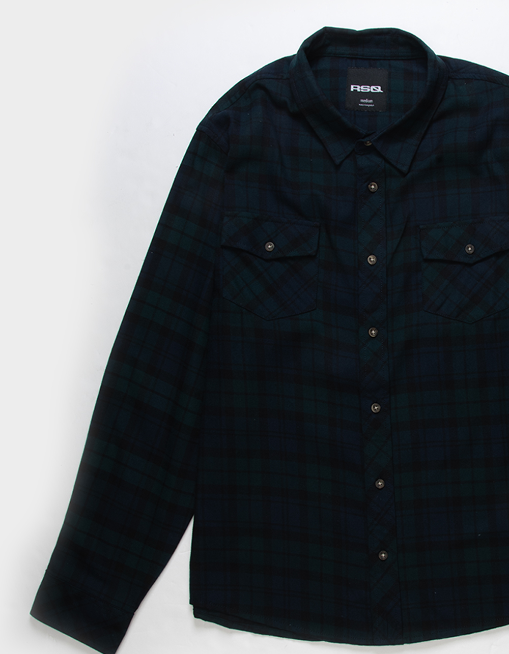 RSQ Mens Plaid Flannel - GREEN COMBO