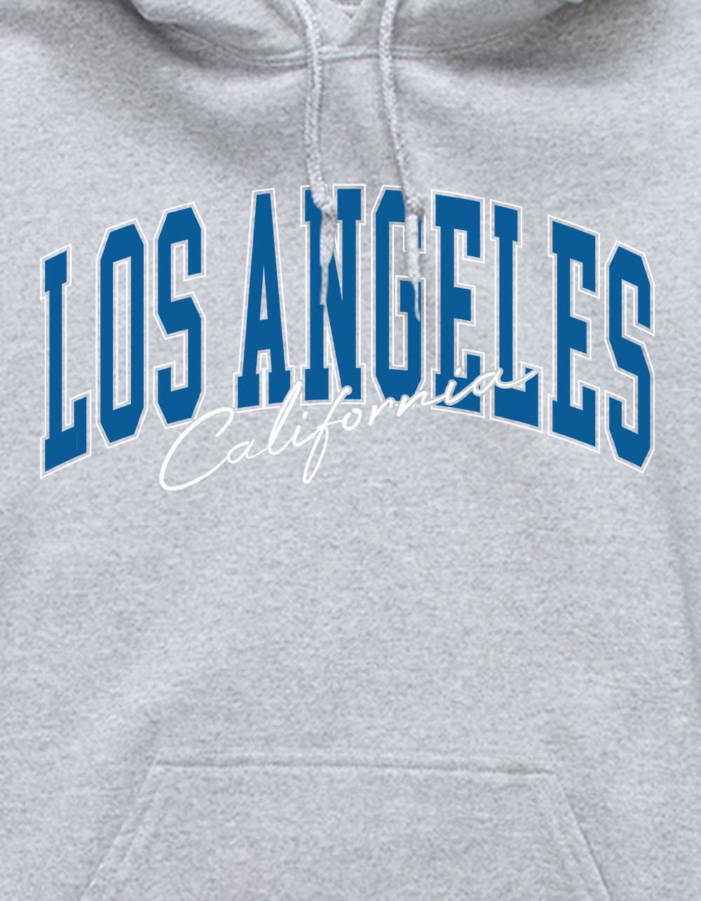 LOS ANGELES California Script Unisex Hoodie - HEATHER GRAY