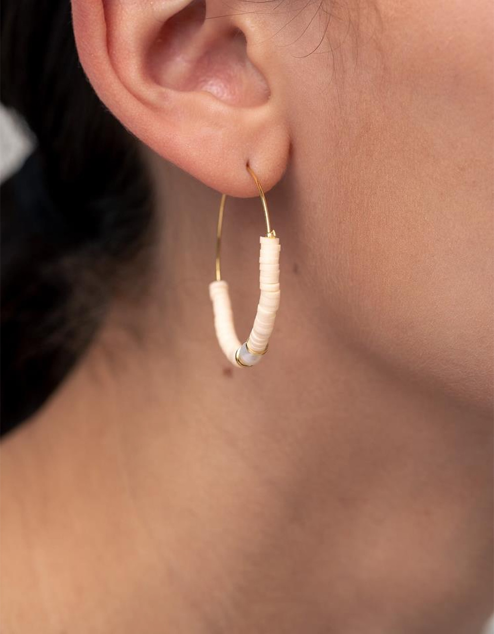 SALTY CALI Windansea Hoop Earrings - WHITE
