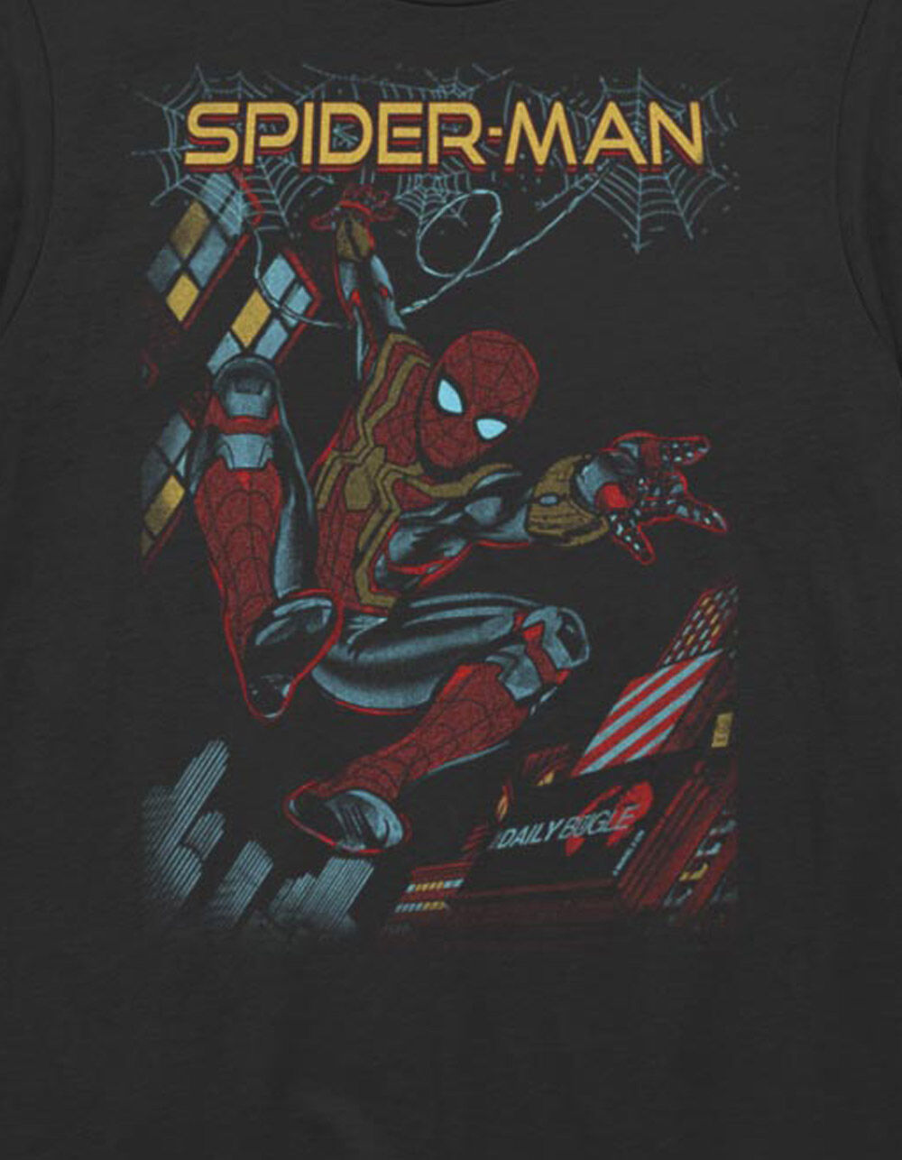 SPIDER-MAN Slinging Cover Unisex Tee - BLACK