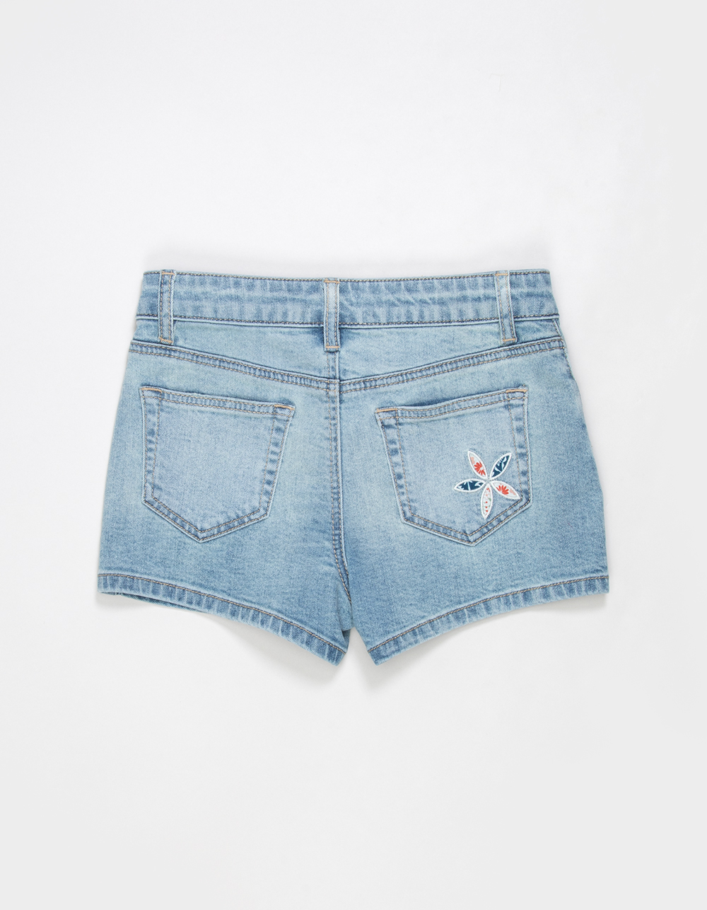 RSQ Girls Patchwork Denim Shorts - LIGHT WASH