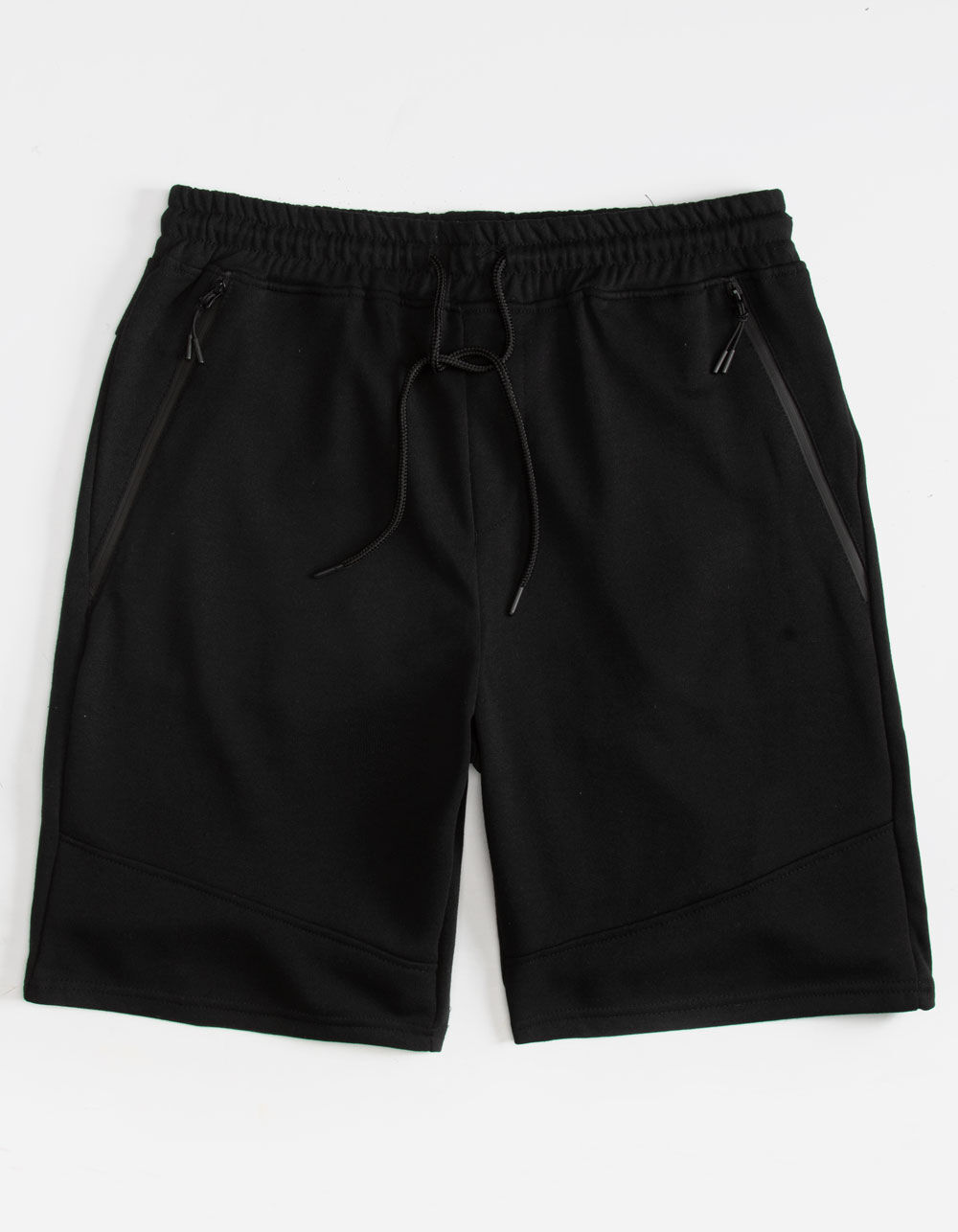 BROOKLYN CLOTH Slant Zip Solid Mens Sweat Shorts - BLACK | Tillys
