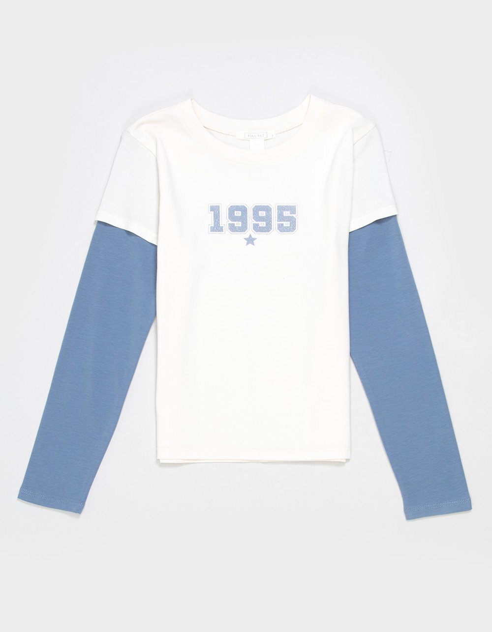 FULL TILT 1995 Star Girls Long Sleeve 2fer Tee  - Cream Combo