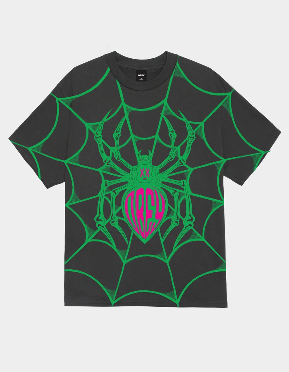 OBEY Spider Mens Tee - WASHED BLACK