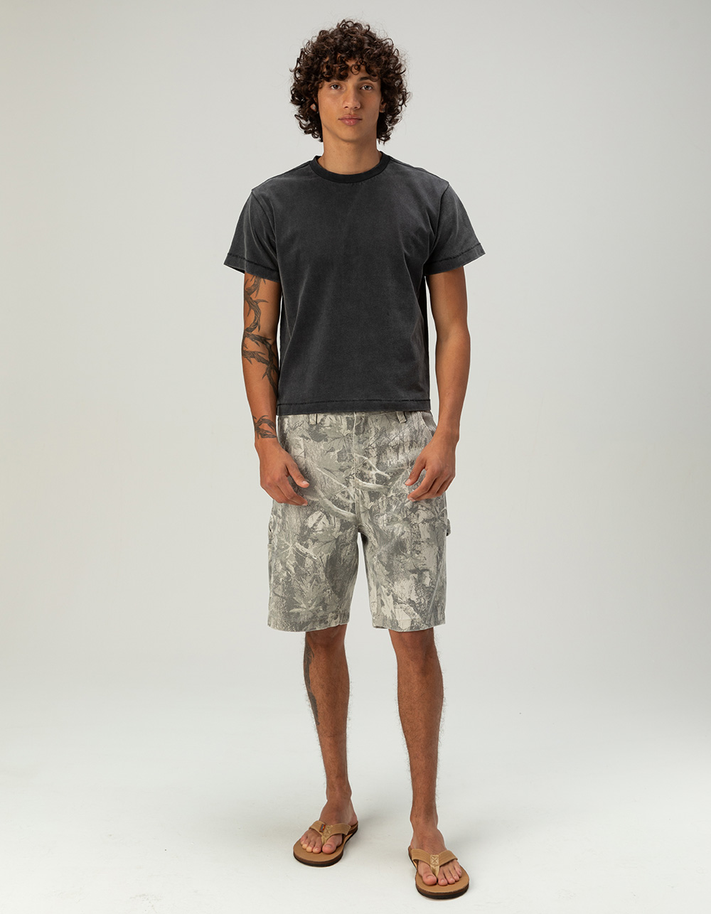 RSQ Mens Loose Twill Carpenter Shorts - LIGHT CAMO
